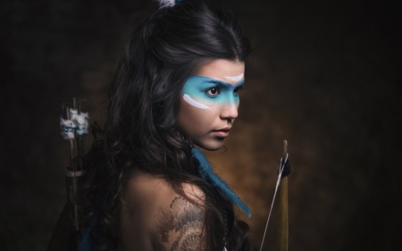 Warrior - women, native, model, warrior