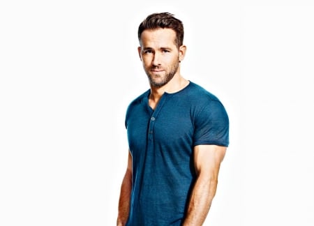 Ryan Reynolds - white, ryan reynolds, actor, male, blue, man