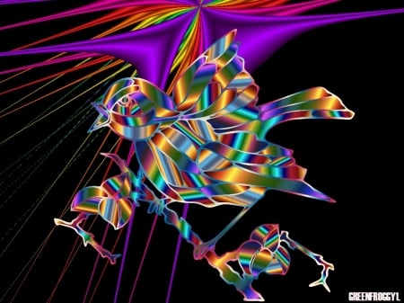 BIRD ON FRACTAL - creation, fractal, abstract, art