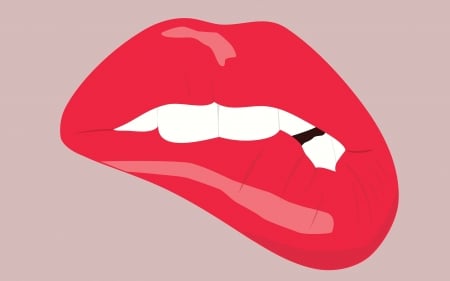 Confusion - mouth, mood, vector, pink, lips, confusion, white, red, woman