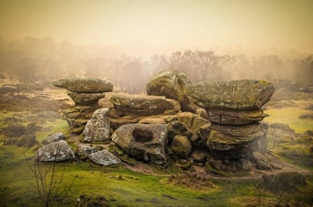 Rocks - nature, amazing, trees, green, rocks