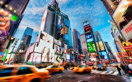 time square - taxi, square, time, building