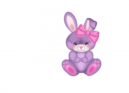 Bunny - child, purple, pink, cute, easter, card, rabbit, bow, bunny