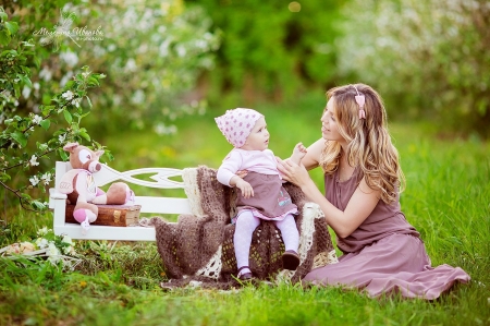 â™¥ - child, lady, abstract, playing