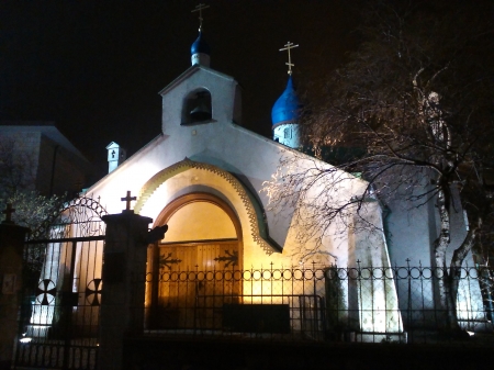 Russian church - night, church, Belgrade, Russian