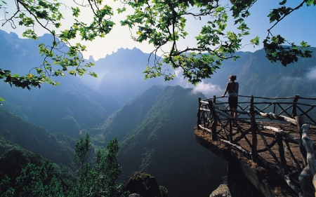 Helooooo - girl, mountains, nature, tree