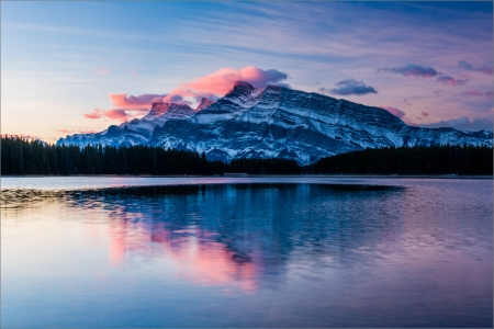 Mount Rundle,Canada - lake, mountains, reflection, landscape, banff national park, nature, sunrise