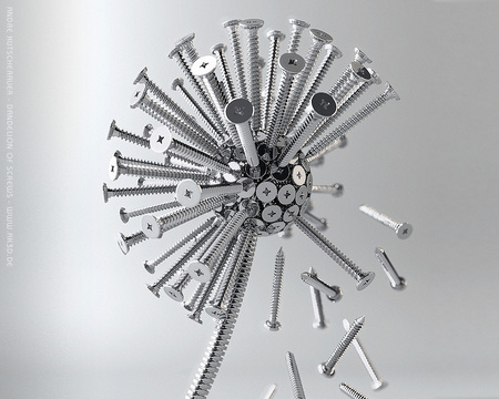 Dandelion of Screws - screws, 3d art