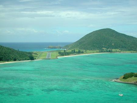 Lord howe island with its small airfield - travel, oceans, beach, tourism