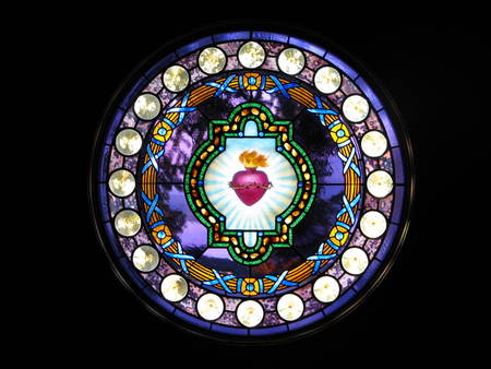 Stained Glass from the Chapel of the Sacred Heart - grand teton, christ, jesus, stained glass, sacred heart