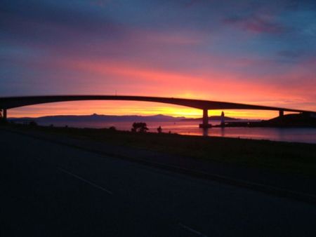 Skye bridge at dusk (June 2008) - scotland, skye, sunset, bridge