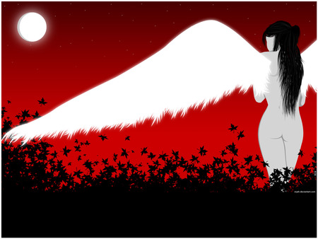 Angela - vector, sexy, angel, red, wings