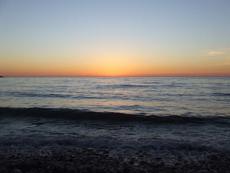 Sunset at the Bar - beach, sunset, beautiful, waves