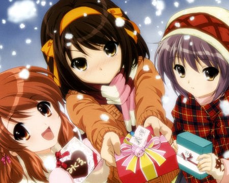 cold - anime, suzumiya haruhi, the melancholy of haruhi suzumiya, wallpaper