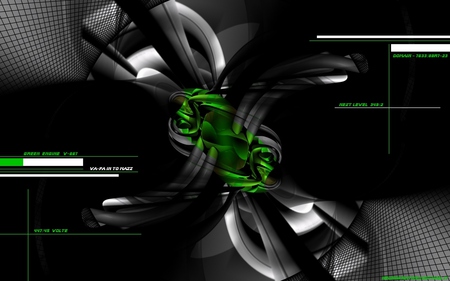 green engine - abstract, photoshop, green, bryce, engine, widescreen