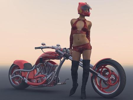 Hot, chick, bike, model - bike, chick, model, hot