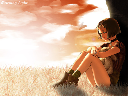 morning - girl, morning, anime, light