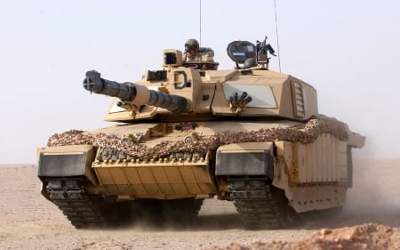 challenger tank - desert, challenger, tank, soldier