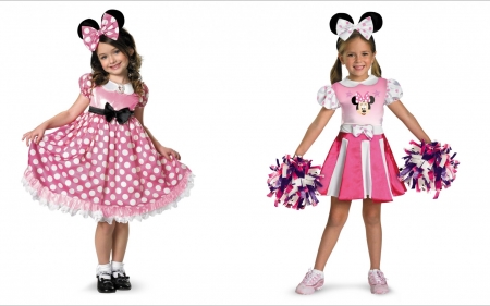 Little girls - girl, minnie, child, copil, white, bow, children, pink, cute, little