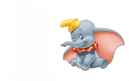 Dumbo - child, dumbo, white, elephant, grey, pink, card, disney, cute