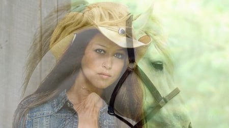 Girl and White Horse