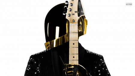 daft punk - punk, helmet, guitar, daft