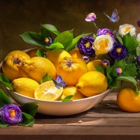 Flowers and lemons