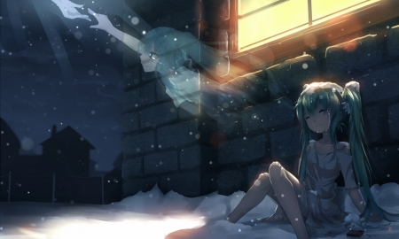 Leaving - goodbye, sadness, tears, cold, anime, winter, sould, abandonned