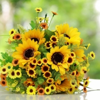 Basket of  sunflowers