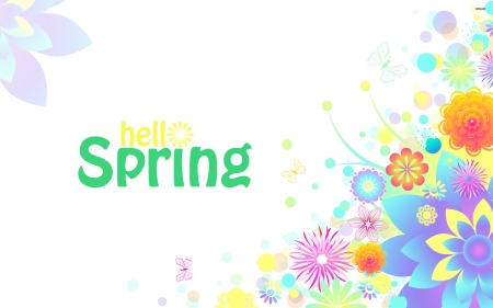 Colorful Spring Text - spring, wallpaper, text, colorful