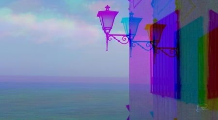 Farol - colores, blue, farol, cielo, sea, azul, sky, mar