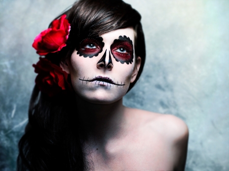 The Dead Face - woman, face, make up, artistic