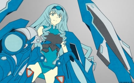 Infinite stratos - anime, mecha musume, blue, girl, Infinite stratos