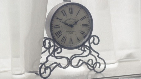 vintage Clock - clock, black and white, time, vintage