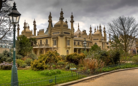 City Castle - garden, cloud, towers, lawn, sky, building