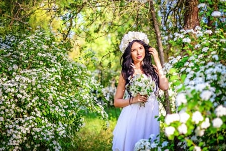 Pretty Girl - flowers, photography, girl, model