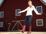 Cowgirl Loving Her Boots