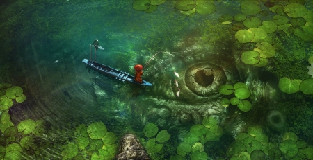 Beneth the waters - art, fantasy, cg, creature