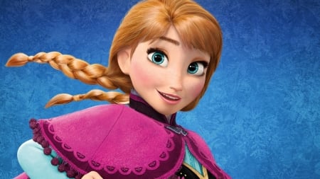 Frozen (2013) - blue, girl, pink, fantasy, frozen, anna, redhead, movie, princess, disney, luminos