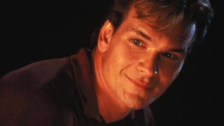 Patrick Swayze - face, patrick swayze, black, actor, man