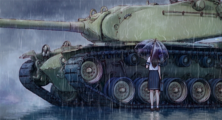 Flowers of war - cartoon, CG, Anime, rain