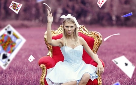 Model - girl, women, cards, model