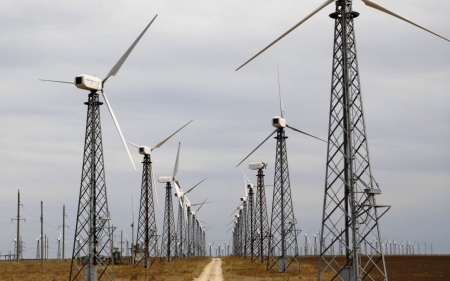 Windmill - path, road, Windmill, air