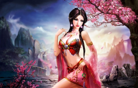 Beautiful Maiden - pretty, abstract, female, beautiful, girl, chinese, beauty, china, 3D, fantasy, oriental, woman, face, CG, sexy