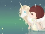 Girl and unicorn