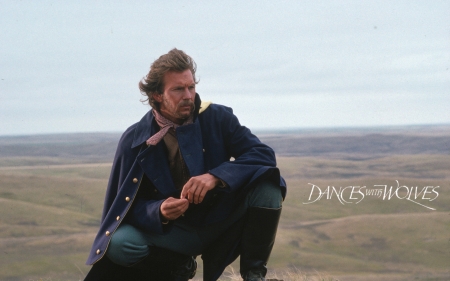 dances with wolves - wolves, soldier, dances, field