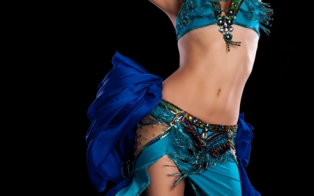 Belly Dancer - belly, women, dancer, blue