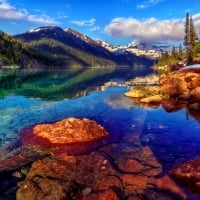 Landscape with mountain and lake