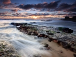 Sunset at Maori Bay, Auckland, New Zealand