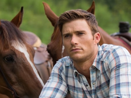 The Longest Ride (2015) - horse, the longest ride, movie, actor, scott eastwood, male, man, green